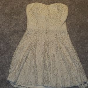 Lace, strapless dress